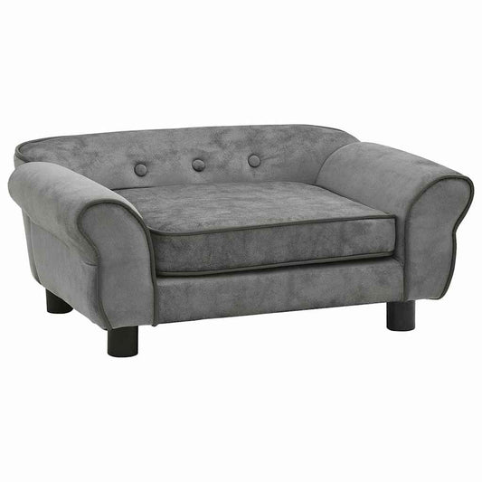 171039 vidaXL Dog Sofa Dark Grey 72x45x30 cm Plush