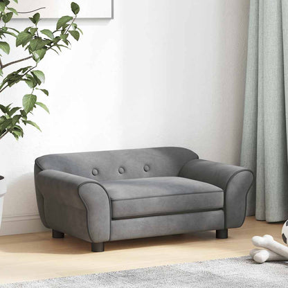 171039 vidaXL Dog Sofa Dark Grey 72x45x30 cm Plush