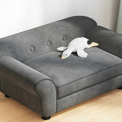 171039 vidaXL Dog Sofa Dark Grey 72x45x30 cm Plush