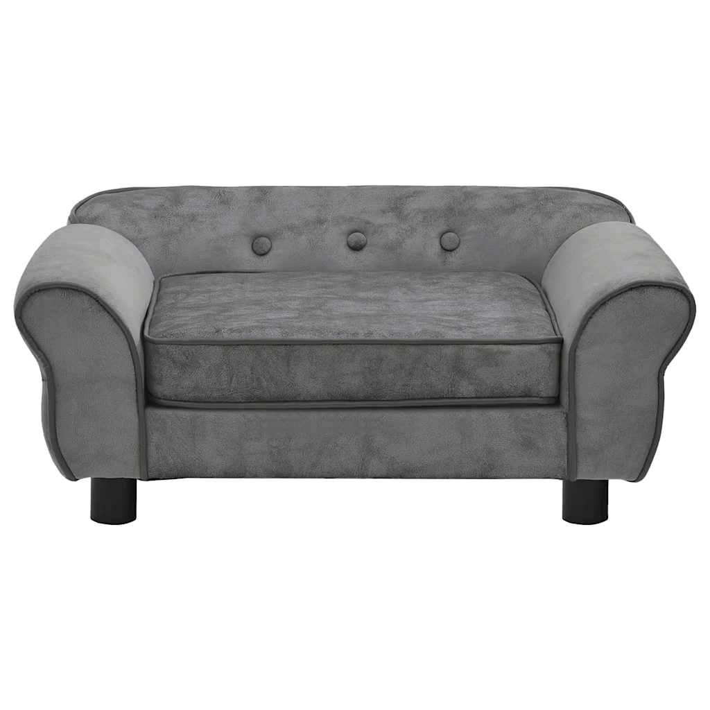 171039 vidaXL Dog Sofa Dark Grey 72x45x30 cm Plush