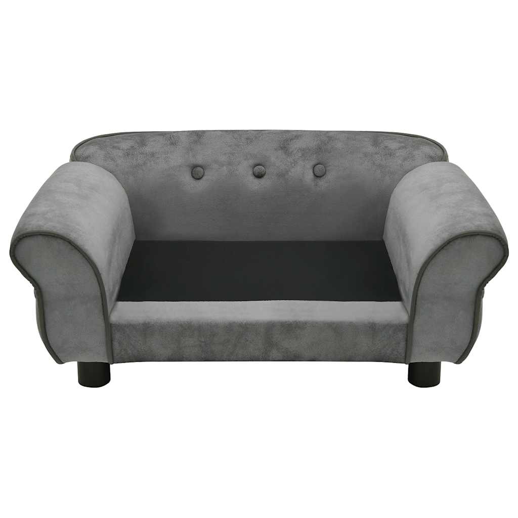 171039 vidaXL Dog Sofa Dark Grey 72x45x30 cm Plush
