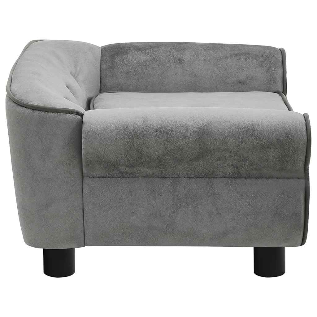 171039 vidaXL Dog Sofa Dark Grey 72x45x30 cm Plush