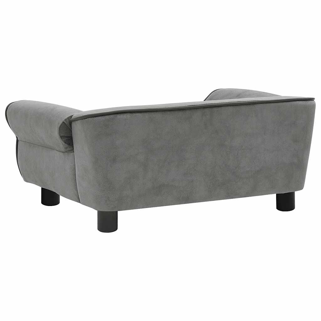 171039 vidaXL Dog Sofa Dark Grey 72x45x30 cm Plush