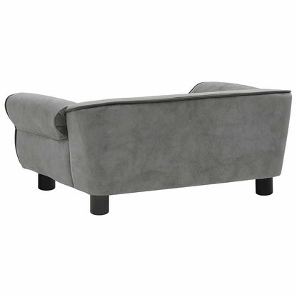 171039 vidaXL Dog Sofa Dark Grey 72x45x30 cm Plush