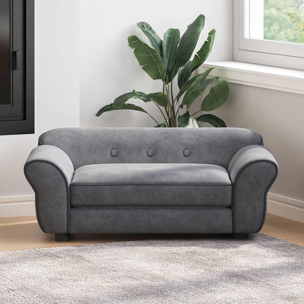 171039 vidaXL Dog Sofa Dark Grey 72x45x30 cm Plush
