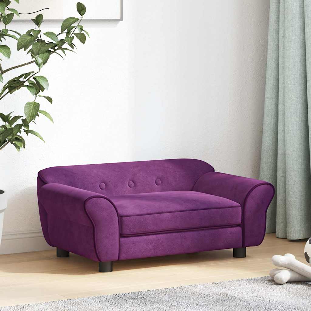 171041 vidaXL Dog Sofa Burgundy 72x45x30 cm Plush