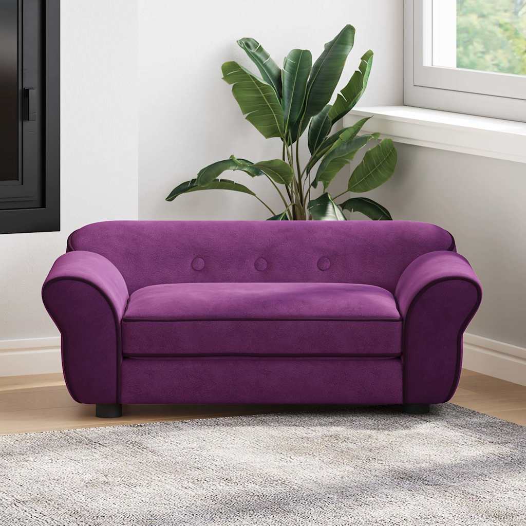 171041 vidaXL Dog Sofa Burgundy 72x45x30 cm Plush