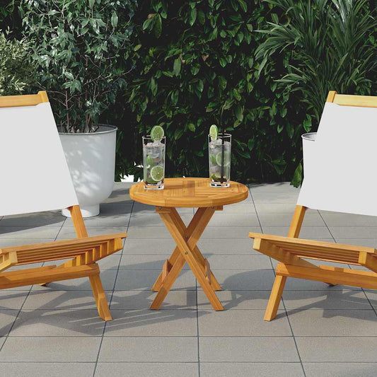 316153 vidaXL Table Top Solid Teak Wood Round 2,5 cm 40 cm