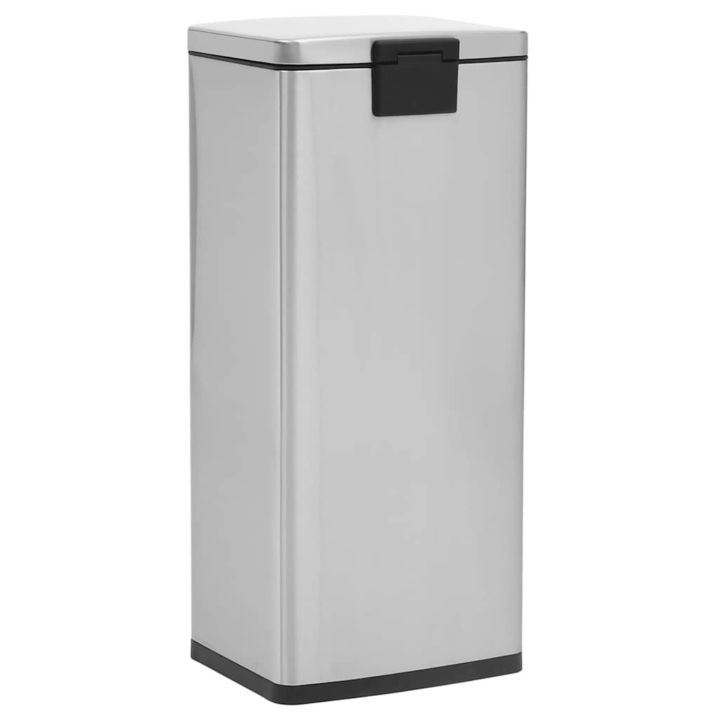 Dustbin with Pedal Anti-fingerprint 30L Silver Stainless Steel
