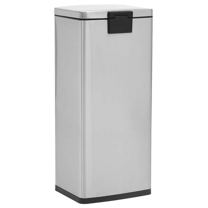 Dustbin with Pedal Anti-fingerprint 30L Silver Stainless Steel