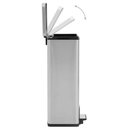 Dustbin with Pedal Anti-fingerprint 30L Silver Stainless Steel