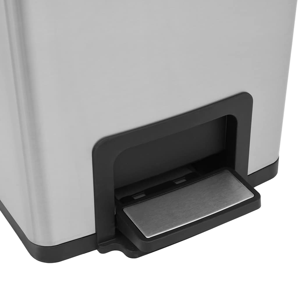 Dustbin with Pedal Anti-fingerprint 30L Silver Stainless Steel