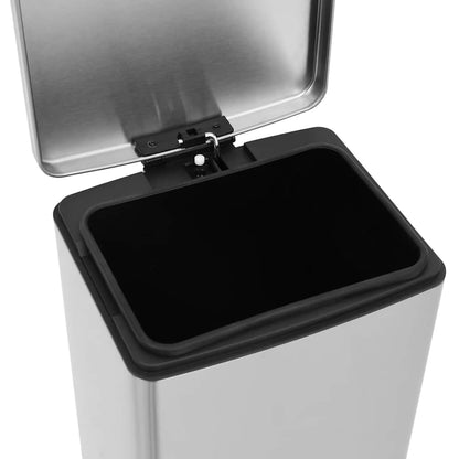Dustbin with Pedal Anti-fingerprint 30L Silver Stainless Steel