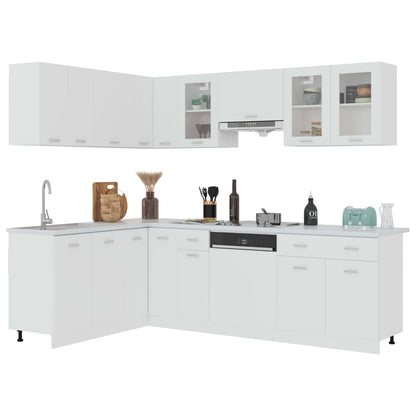 3067664 vidaXL 11 Piece Kitchen Cabinet Set Lyon" White Engineered Wood (801268+801260+802537+802505+802513+802529+801236+802489+801204+802562+801196)