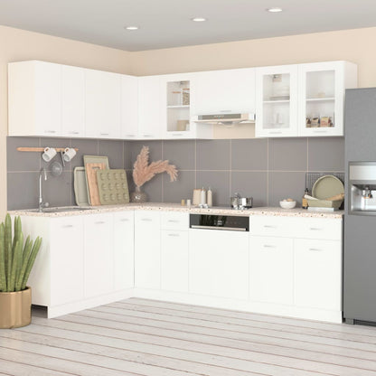 3067664 vidaXL 11 Piece Kitchen Cabinet Set Lyon" White Engineered Wood (801268+801260+802537+802505+802513+802529+801236+802489+801204+802562+801196)