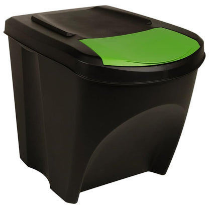Stackable Dustbins 3 pcs Anthracite 75 L