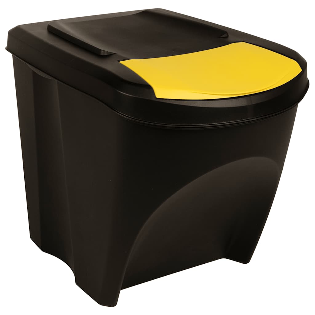 Stackable Dustbins 3 pcs Anthracite 75 L