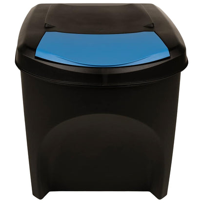 Stackable Dustbins 3 pcs Anthracite 75 L