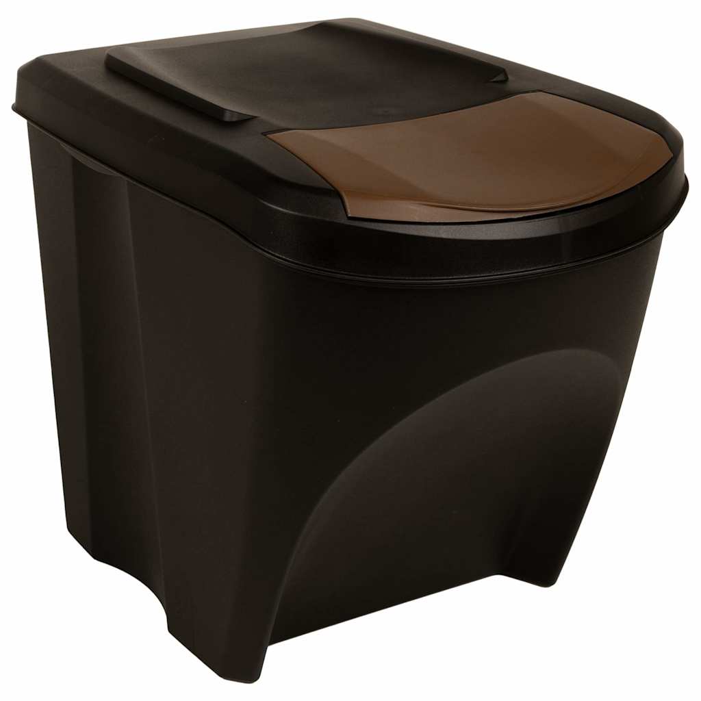 Stackable Dustbins 4 pcs Anthracite 100 L