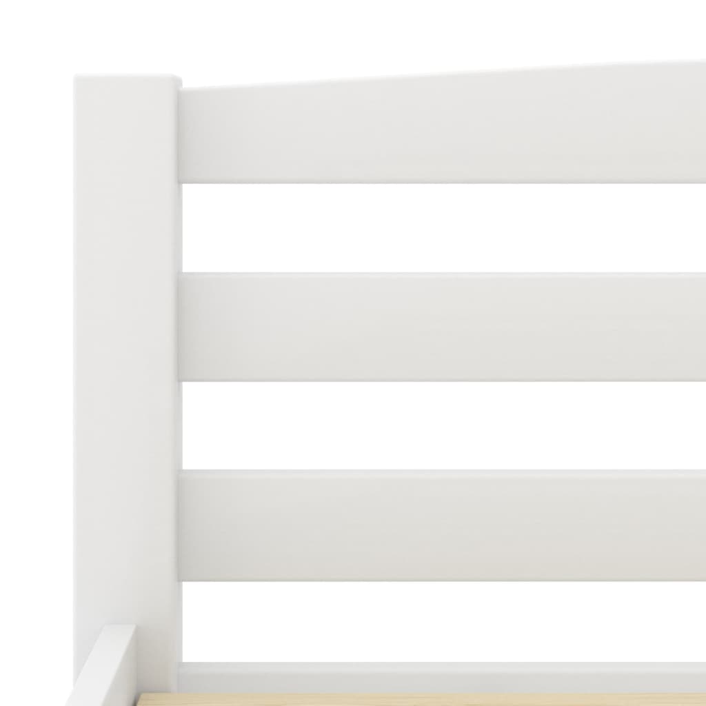 Bed Frame without Mattress White Solid Pinewood 90x200 cm