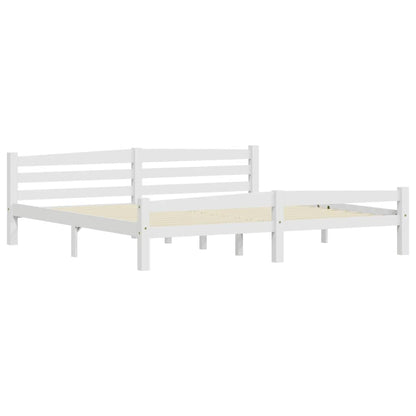 Bed Frame without Mattress White Solid Pinewood 200x200 cm