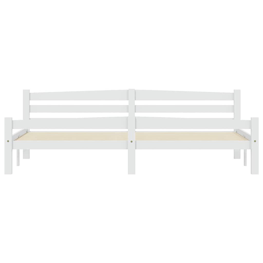 Bed Frame without Mattress White Solid Pinewood 200x200 cm