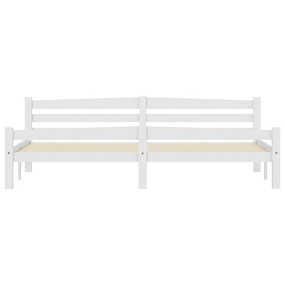 Bed Frame without Mattress White Solid Pinewood 200x200 cm