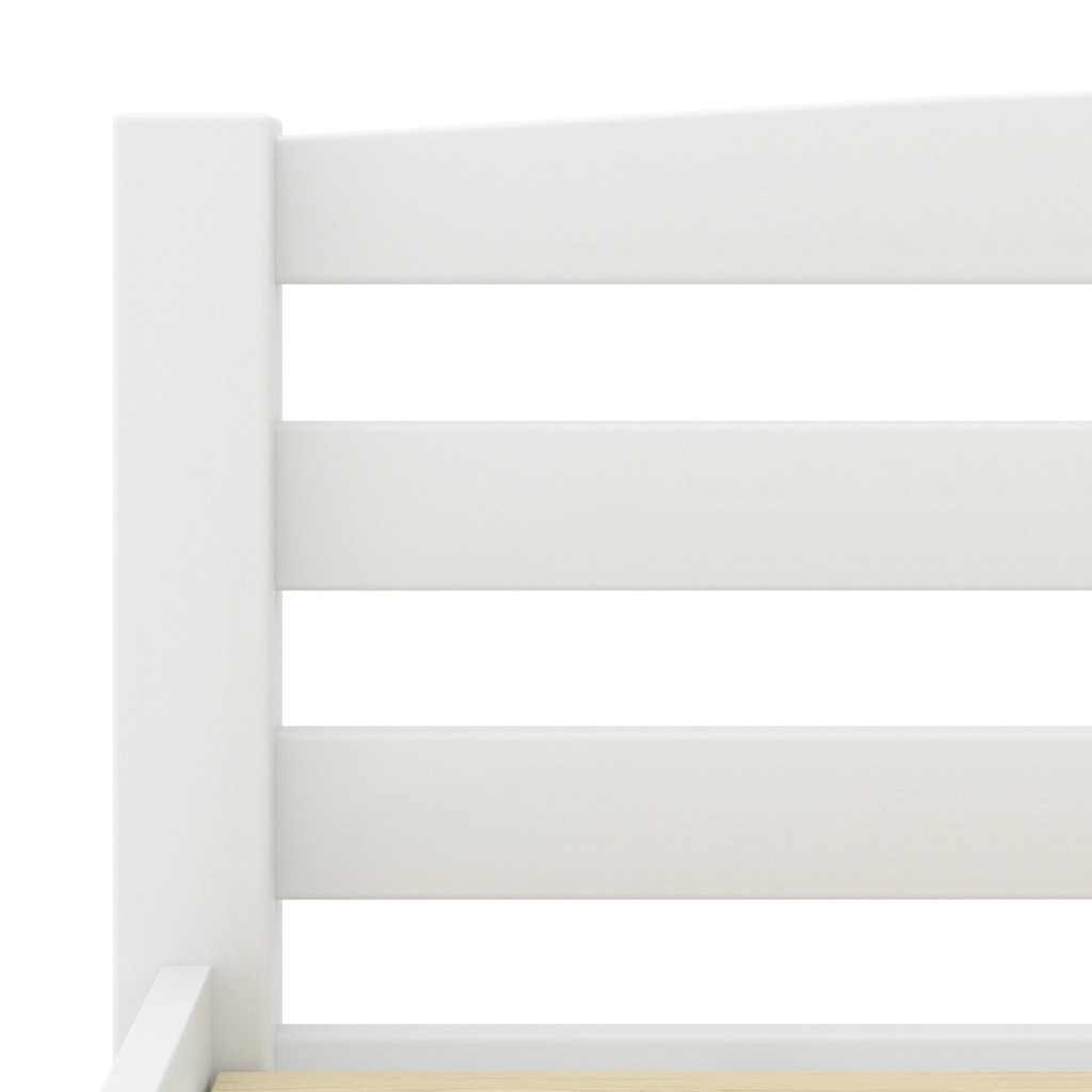 Bed Frame without Mattress White Solid Pinewood 200x200 cm