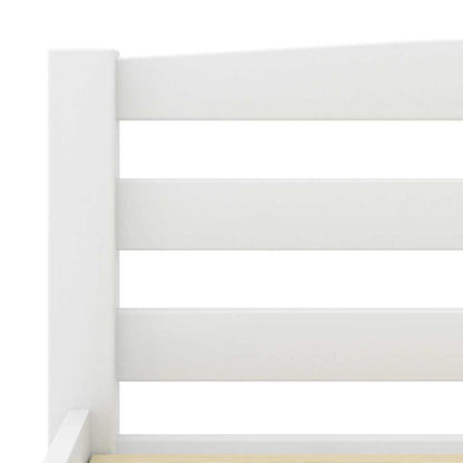 Bed Frame without Mattress White Solid Pinewood 200x200 cm