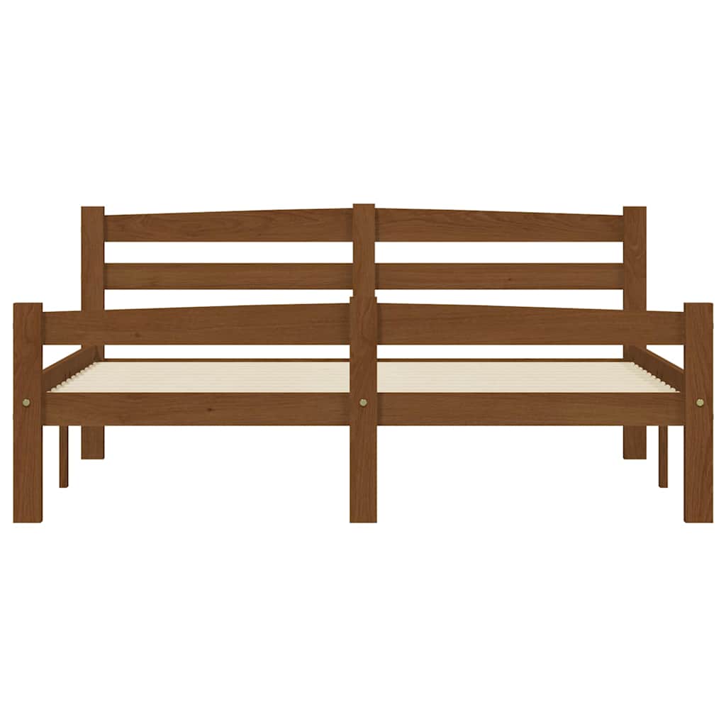 Bed Frame without Mattress Honey Brown Solid Pinewood 120x200cm