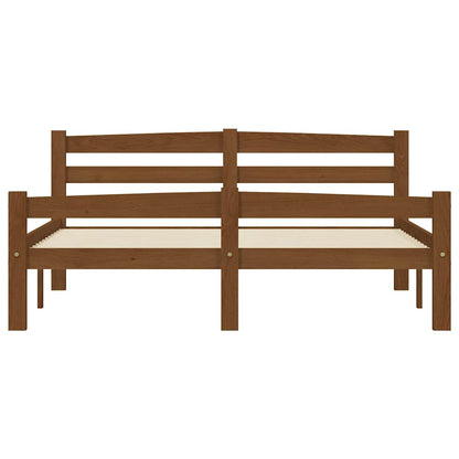 Bed Frame without Mattress Honey Brown Solid Pinewood 120x200cm