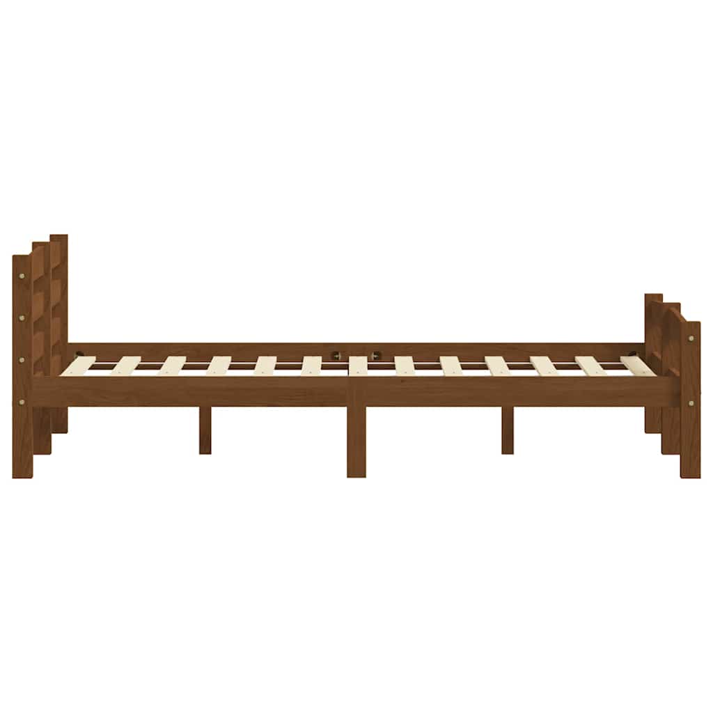 Bed Frame without Mattress Honey Brown Solid Pinewood 120x200cm