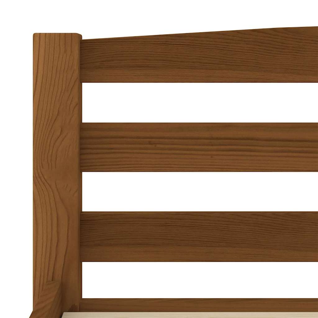 Bed Frame without Mattress Honey Brown Solid Pinewood 120x200cm
