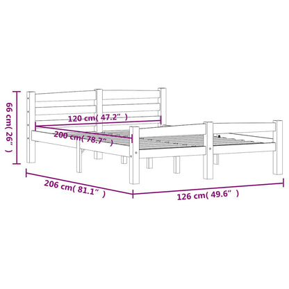 Bed Frame without Mattress Honey Brown Solid Pinewood 120x200cm