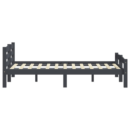 Bed Frame | Dark grey | Solid pinewood, plywood | Double | Durable