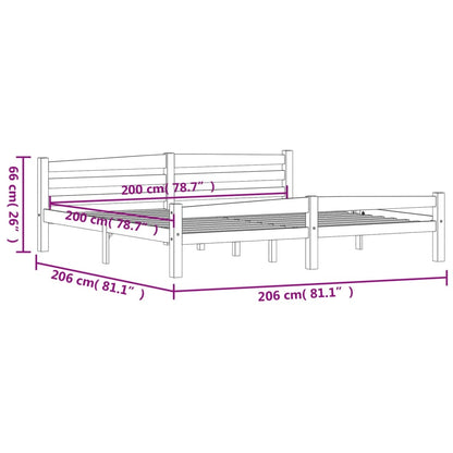 Bed Frame | Dark grey | Solid pinewood, plywood | Double | Durable