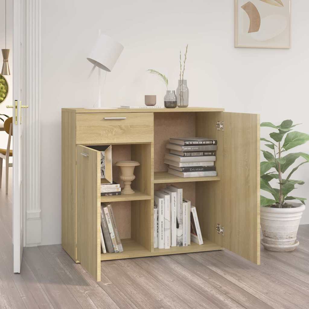805773 vidaXL Sideboard Sonoma Oak 80x36x75 cm Engineered Wood