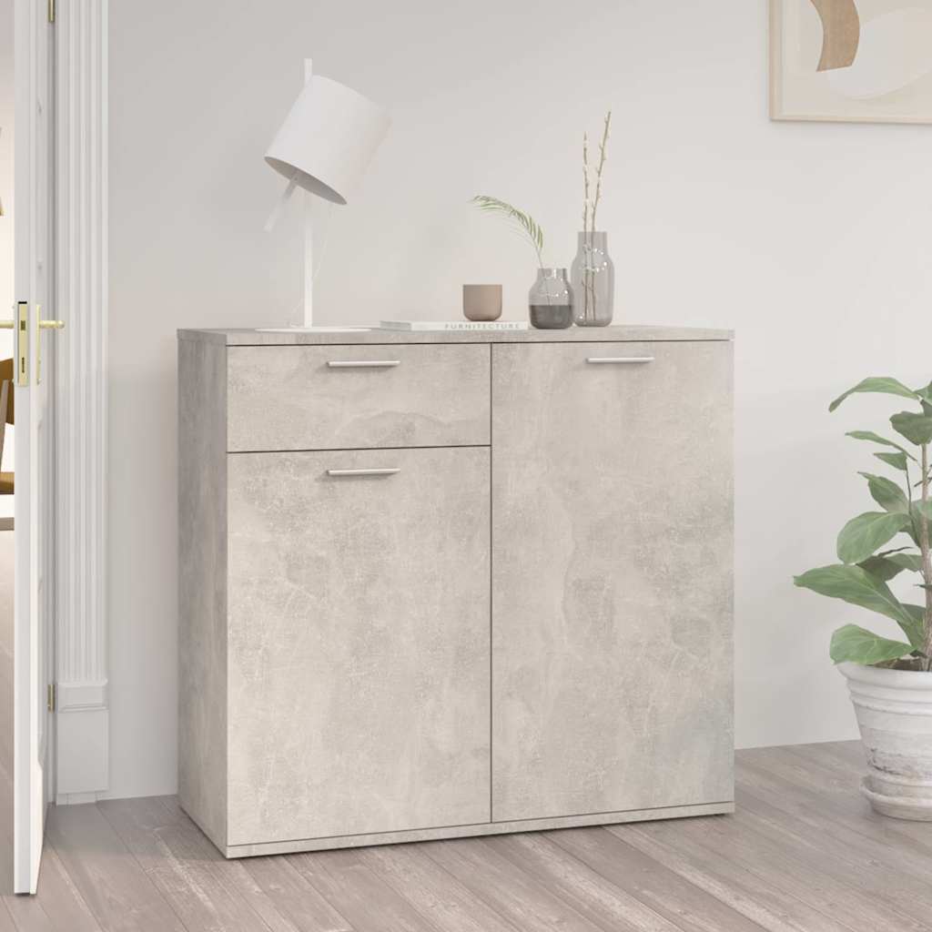 805774 vidaXL Sideboard Concrete Grey 80x36x75 cm Engineered Wood