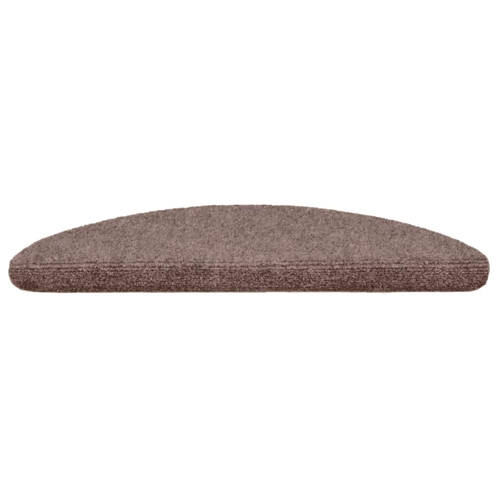 Stair Mats Self-adhesive 5 pcs 56x17x3 cm Light Brown Half Round