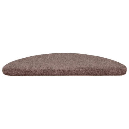 Stair Mats Self-adhesive 5 pcs 56x17x3 cm Light Brown Half Round