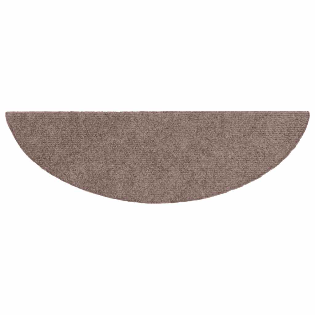 Stair Mats Self-adhesive 5 pcs 56x17x3 cm Light Brown Half Round