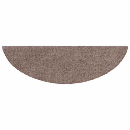 Stair Mats Self-adhesive 5 pcs 56x17x3 cm Light Brown Half Round