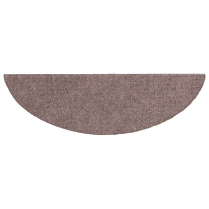 Stair Mats Self-adhesive 10 pcs 56x17x3 cm Light Brown Half Round