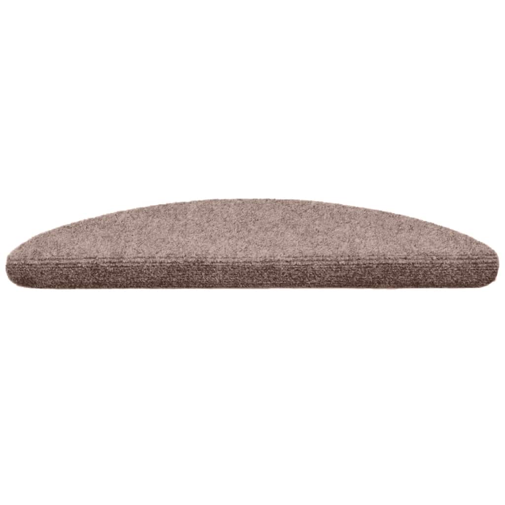 Stair Mats Self-adhesive 10 pcs 56x17x3 cm Light Brown Half Round