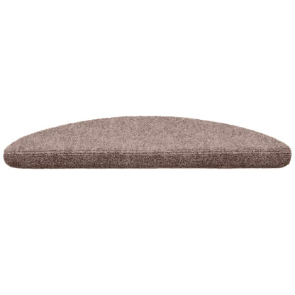 Stair Mats Self-adhesive 10 pcs 56x17x3 cm Light Brown Half Round