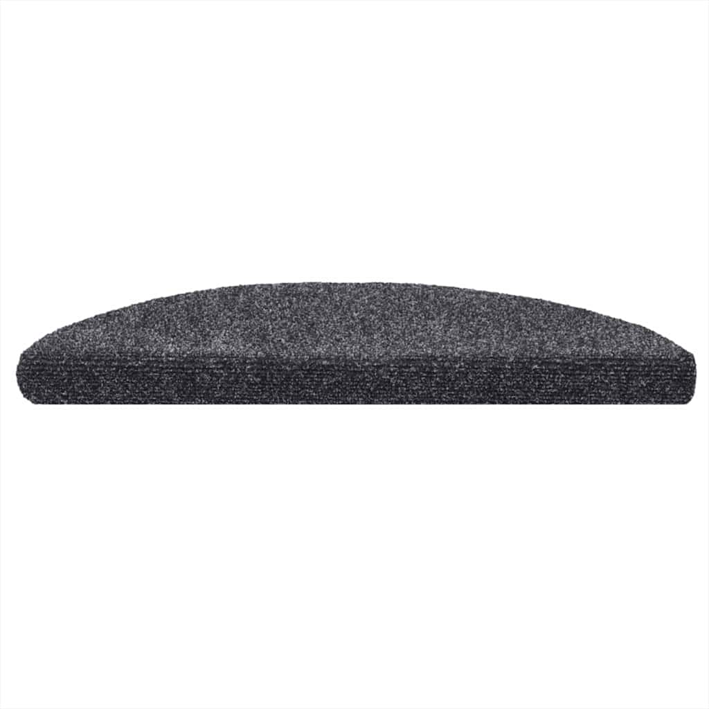 Stair Mats Self-adhesive 10 pcs 56x17x3 cm Dark Grey Half Round