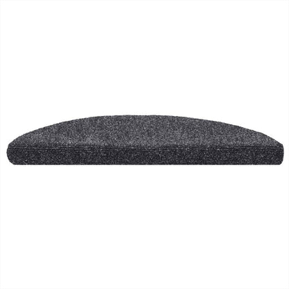 Stair Mats Self-adhesive 10 pcs 56x17x3 cm Dark Grey Half Round