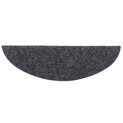 Stair Mats Self-adhesive 10 pcs 56x17x3 cm Dark Grey Half Round