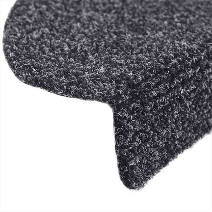 Stair Mats Self-adhesive 10 pcs 56x17x3 cm Dark Grey Half Round