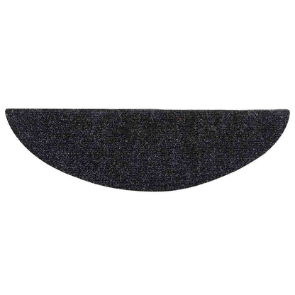 Stair Mats Self-adhesive 5 pcs 56x17x3 cm Black Half Round